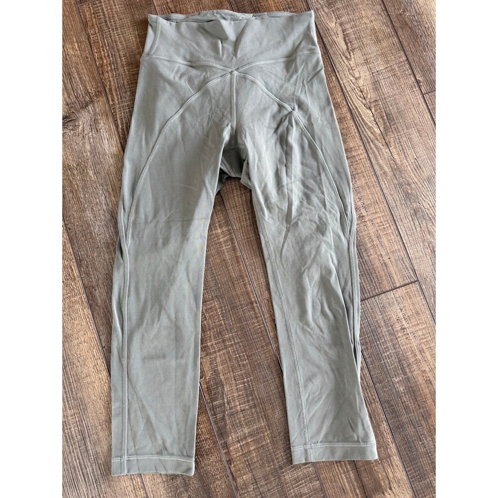 Lululemon Get Centered High Rise Crop Leggings Sz. 4 Grey Sage